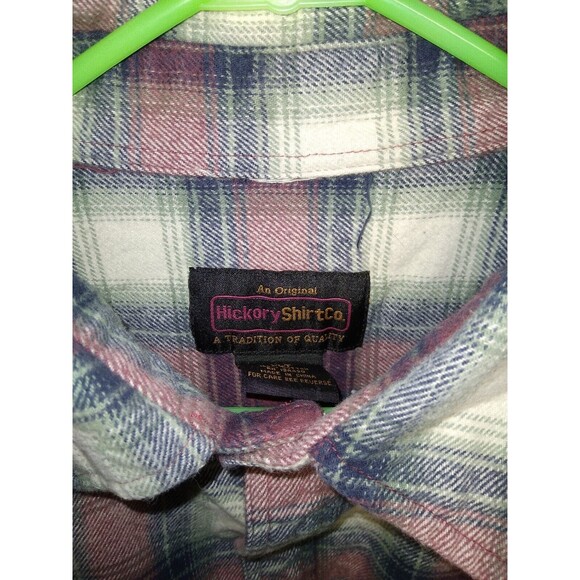 HICKORY SHIRT COMPANY CO Long Sleeve Plaid Heavy Cotton Flannel Shirt Mens XLT - Picture 5 of 6